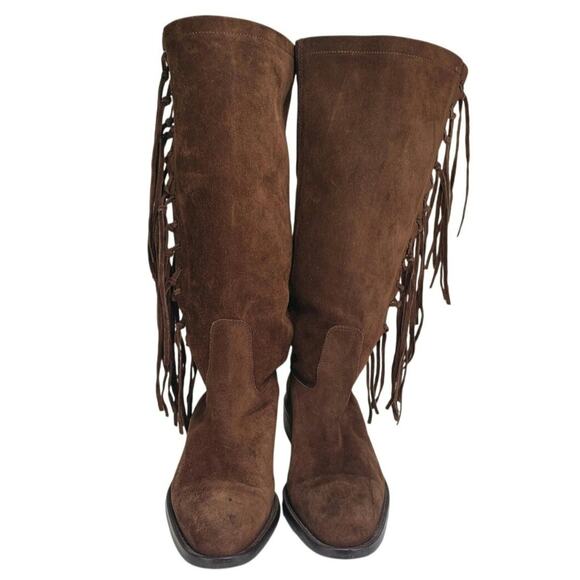 COACH ARIANNA DARK BROWN SUEDE LEATHER FRINGE BOOTS SIZE 6B GREAT CONDITION - Picture 3 of 8